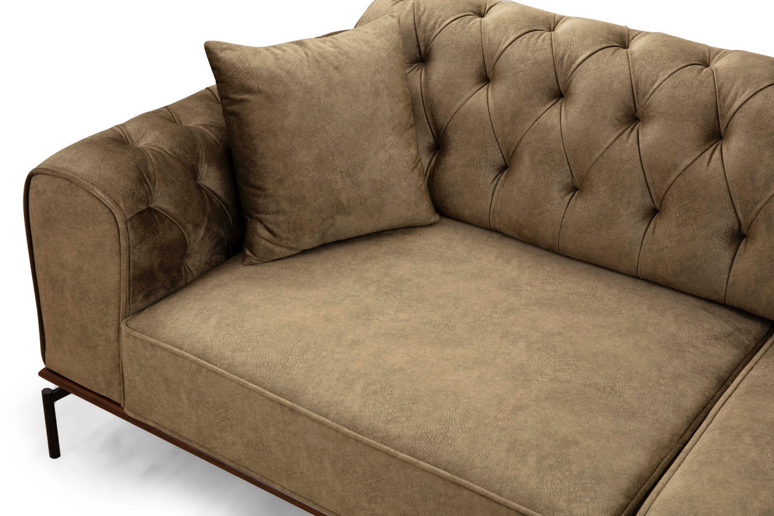 Canapé de 3 places Siesta With Capitone 3 Seater - Brownish Green