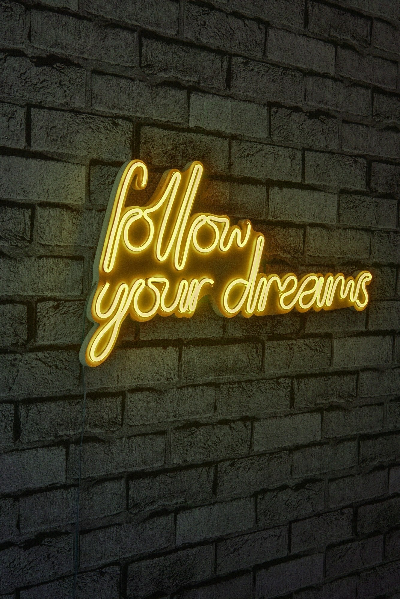 Éclairage LED en plastique décoratif Follow Your Dreams - Yellow