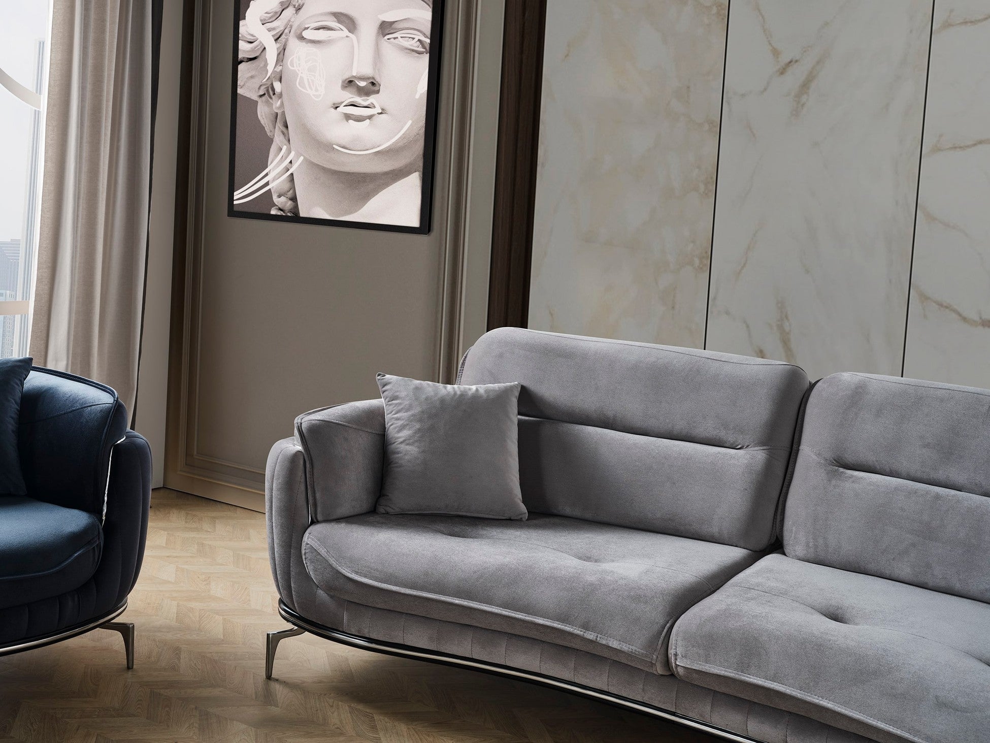 Platin Canapé 3 Places Gris