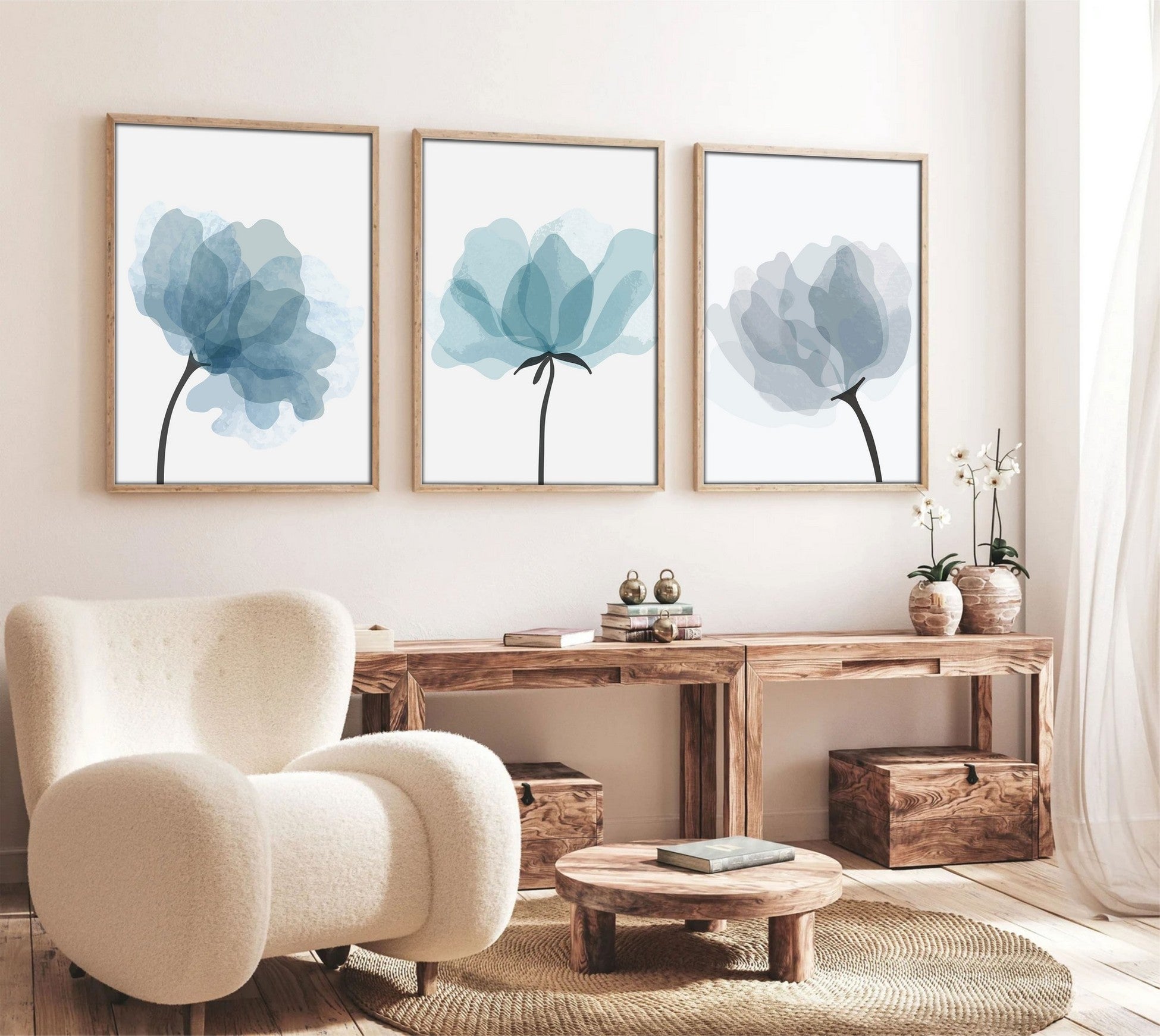 Peinture MDF encadrée décorative (3 pièces) Huhu206 - 50 x 70