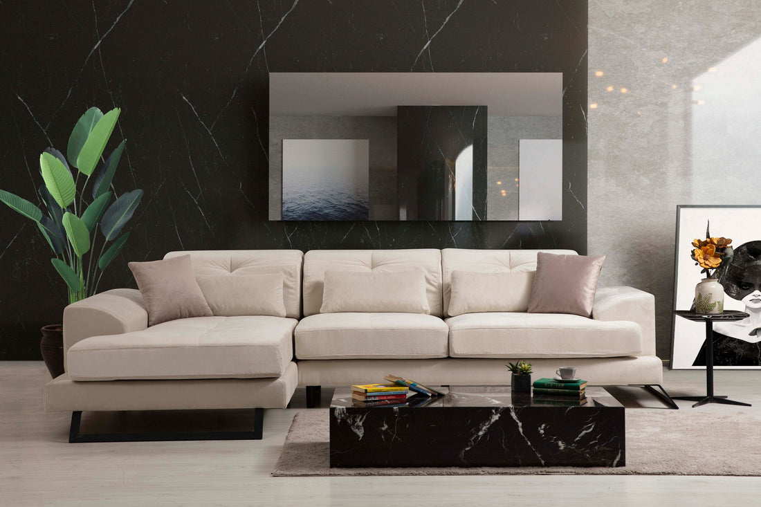 Canapé d'angle Frido Corner Left (Chl+3R) - Ecru