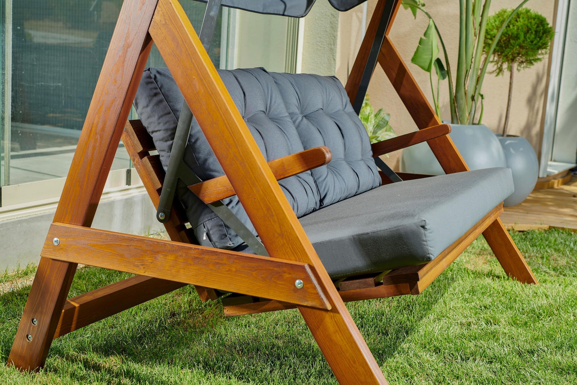 Chaise swing triple jardin Helen 2000 - Anthracite