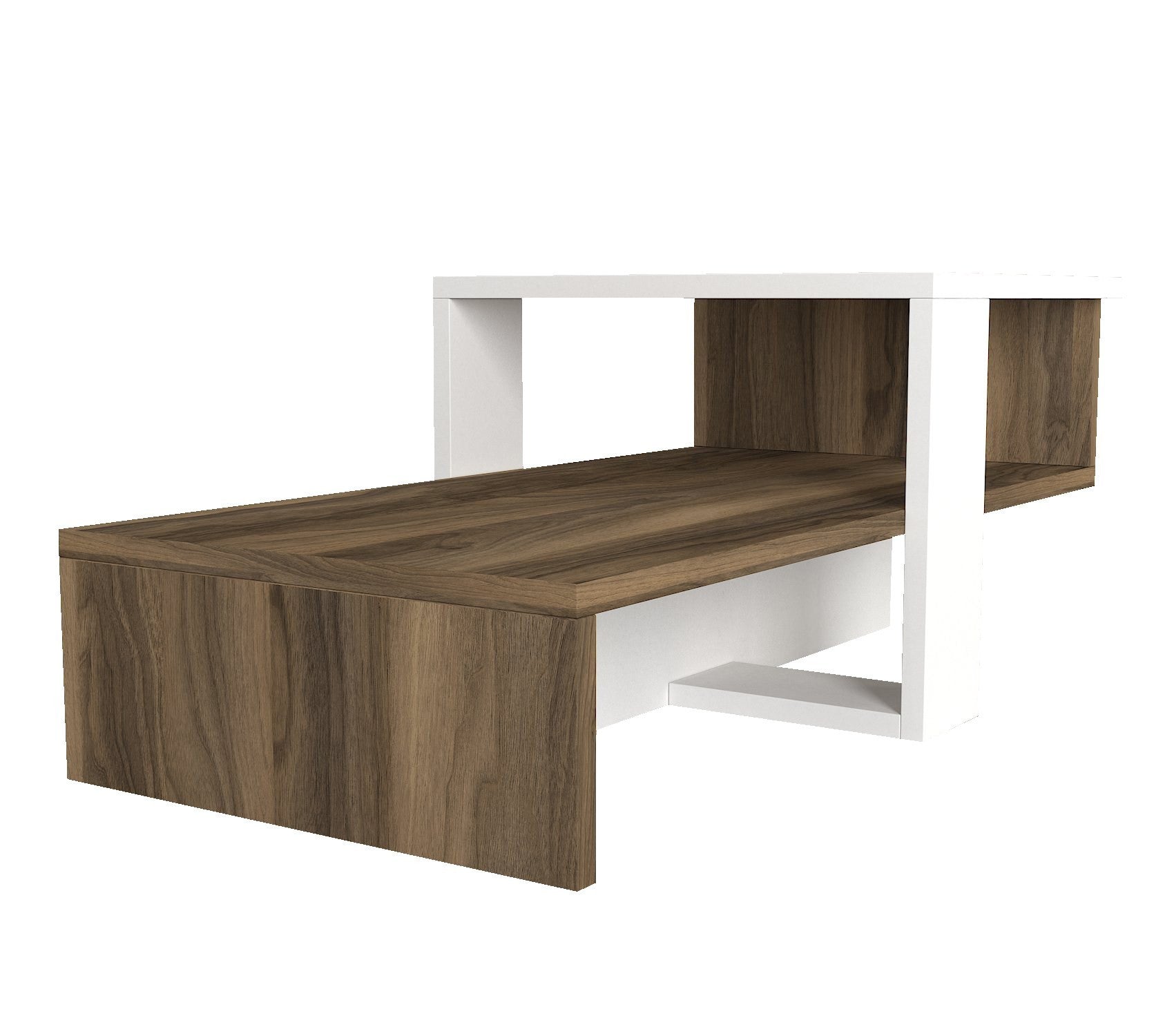 Table basse Chain - White, Walnut