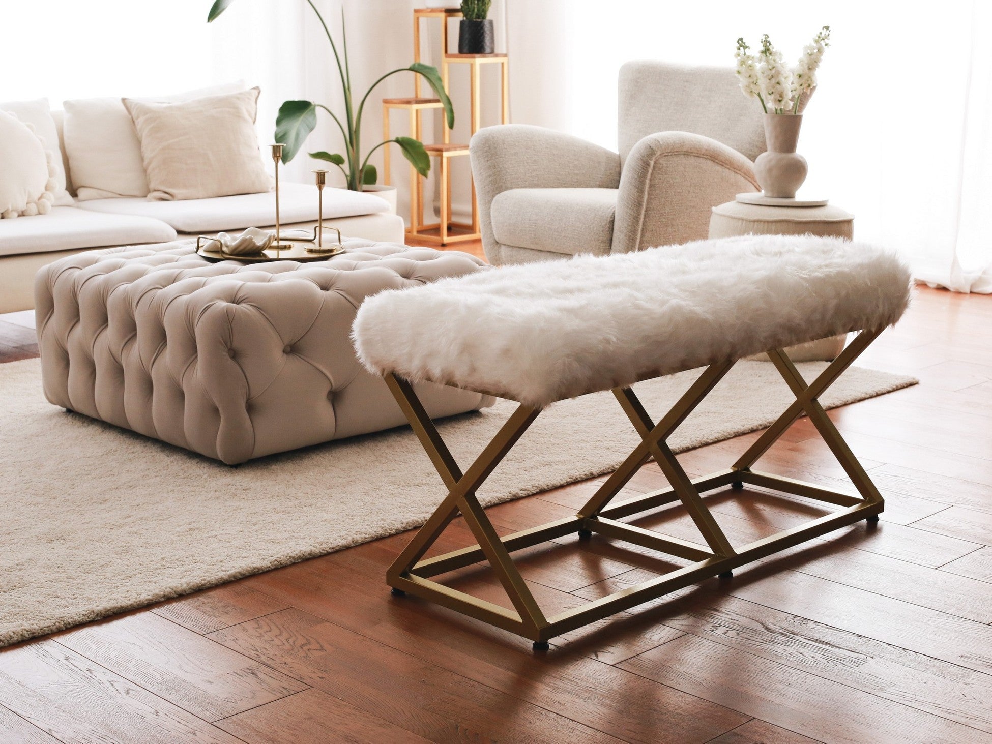 Banc Capraz Pelush - Gold, White