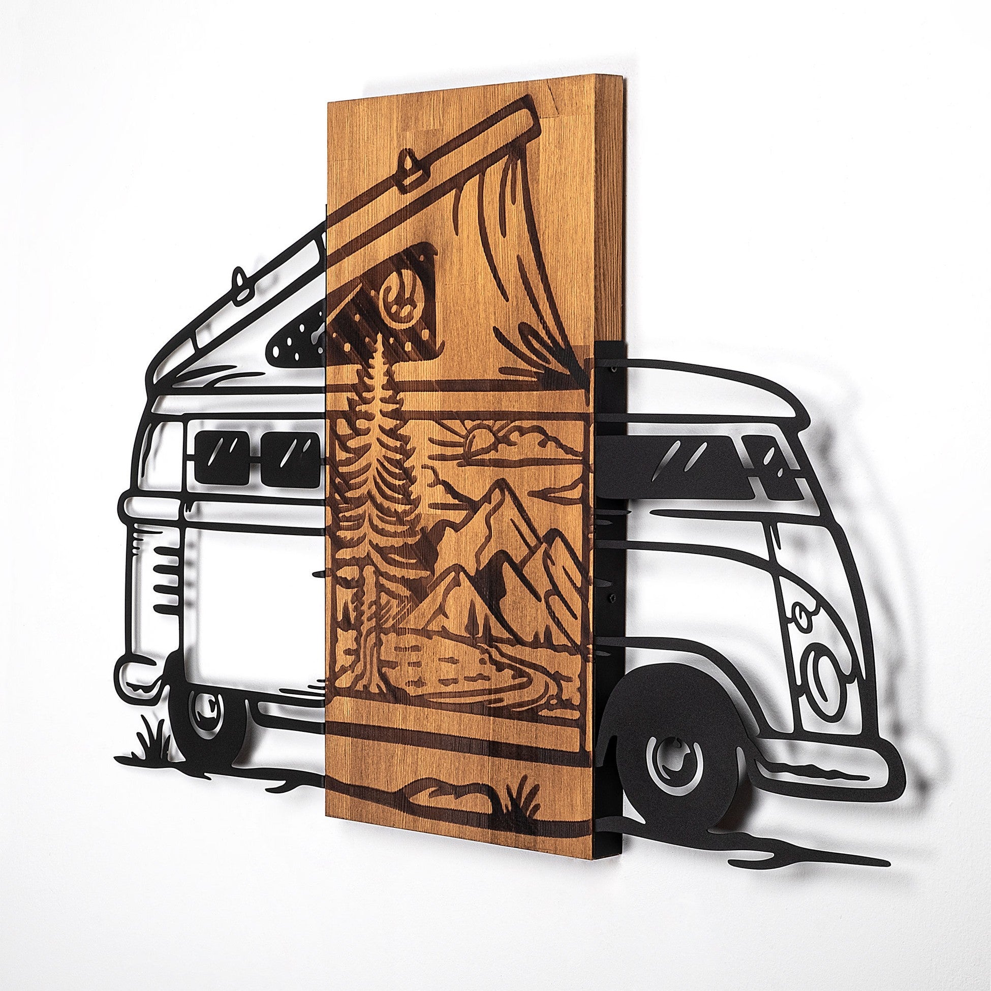 Accessoire mural en bois décoratif Caravan Holiday - 379