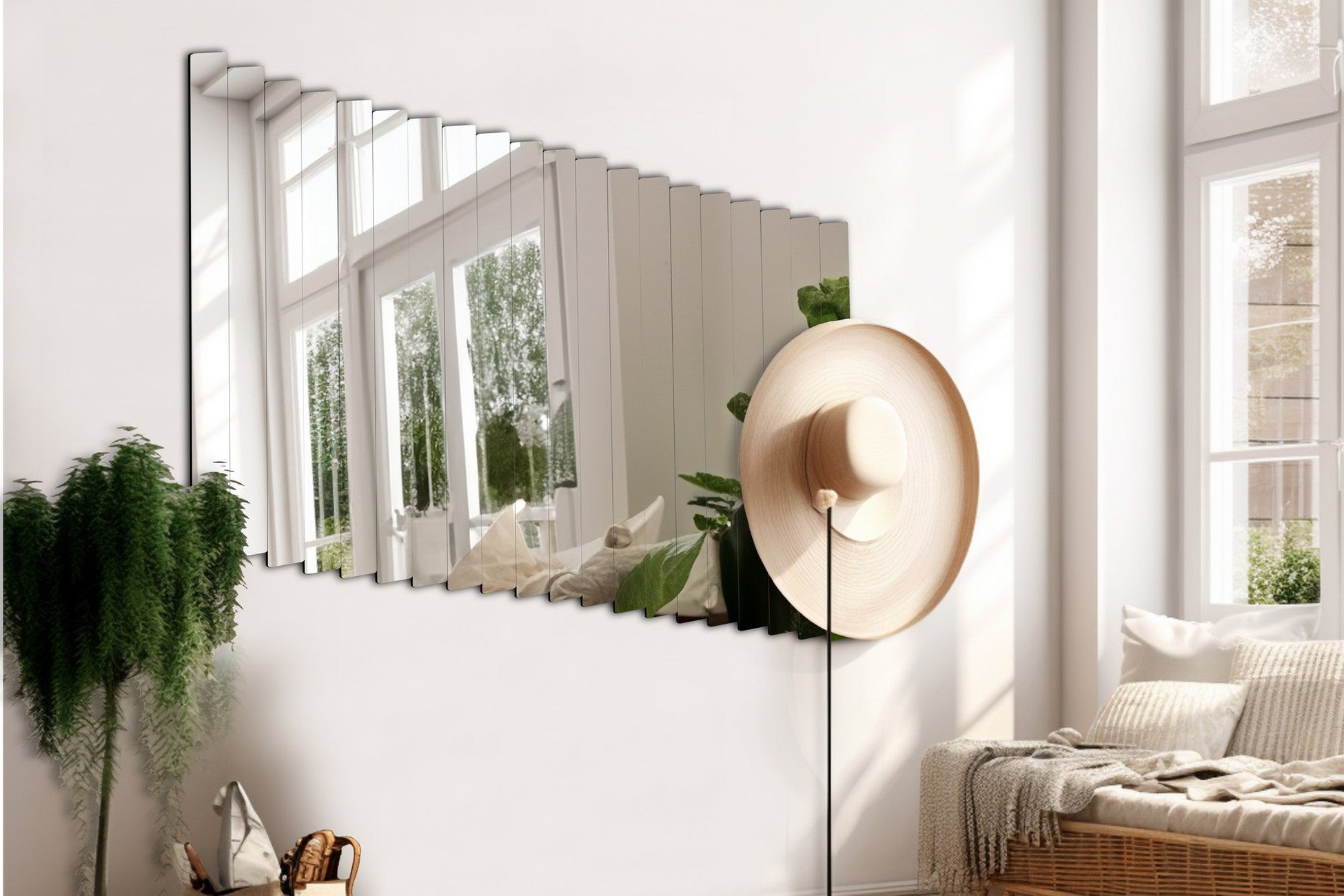 Miroir Rectangular Stripe - 5 x 40 cm ( 20 Pieces ) - Silver