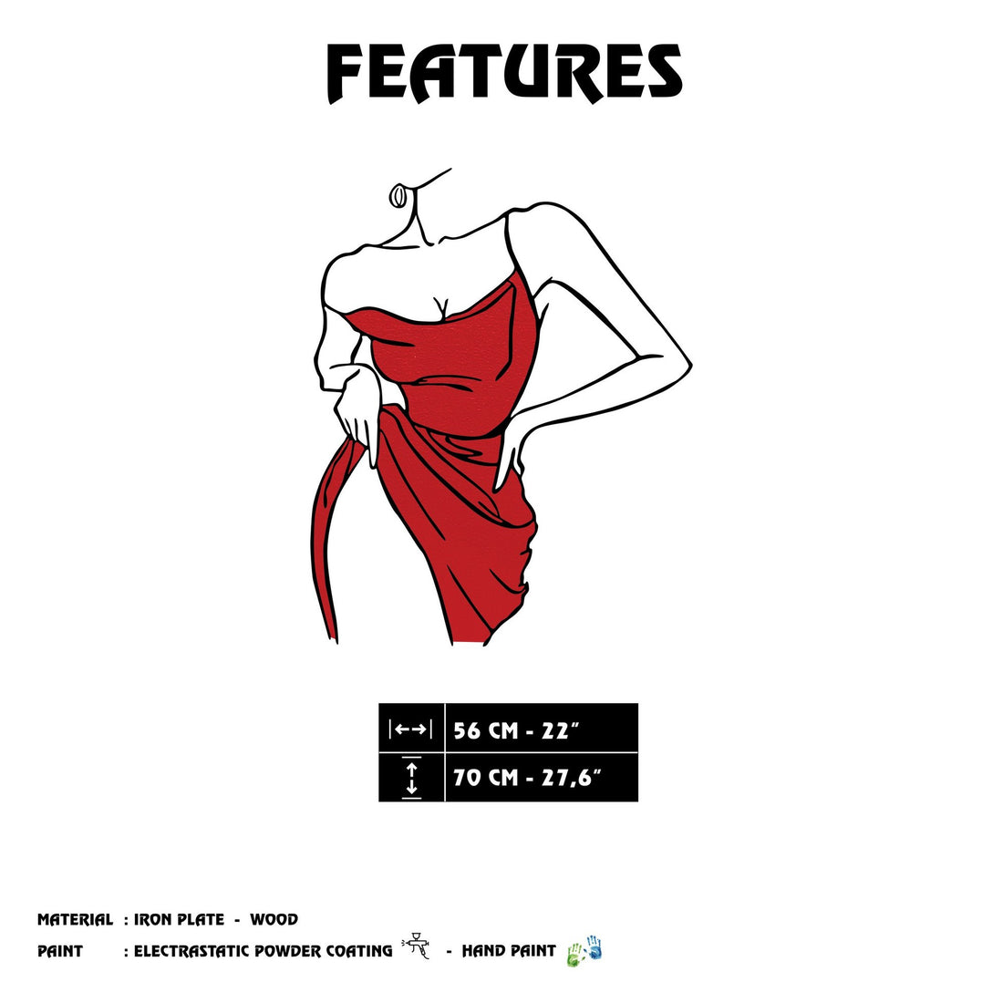 Accessoire mural en métal décoratif Natalie