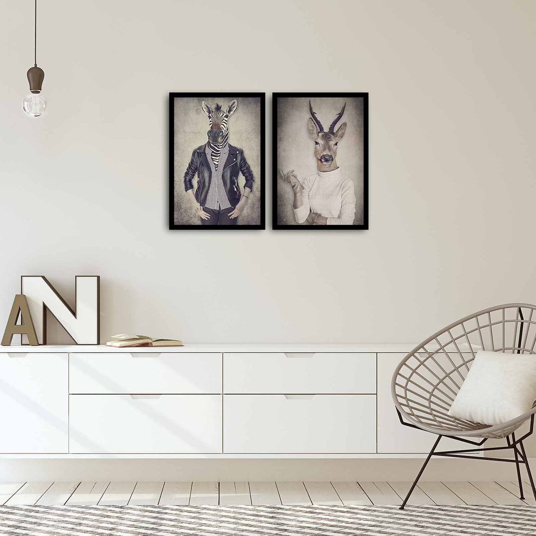 Peinture MDF encadrée décorative (2 pièces) 2PSCT-06