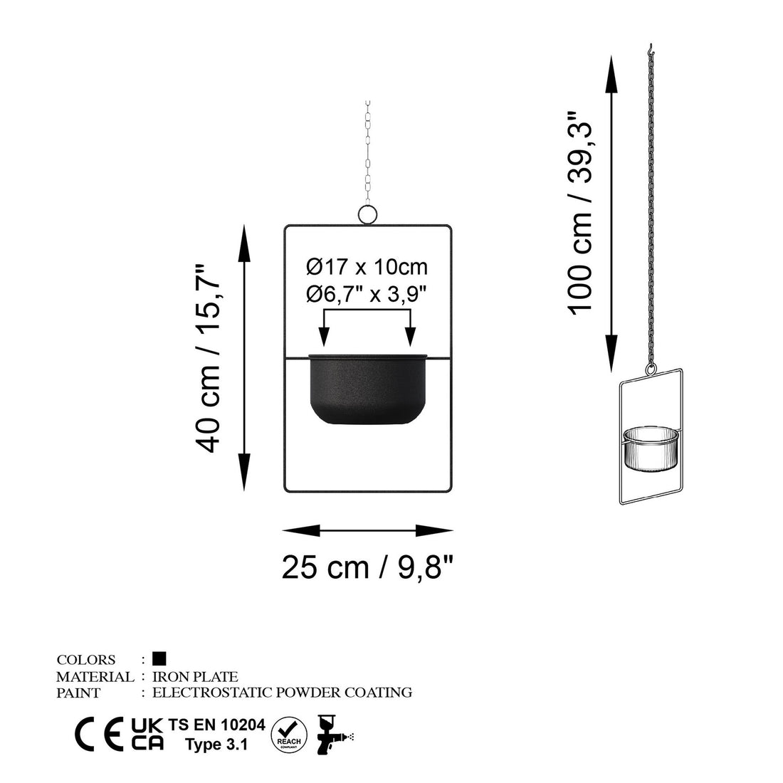 Pot décoratif Parapet - Black
