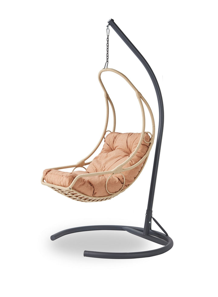 Chaise de balançoire unique de jardin Florya - Beige, Black
