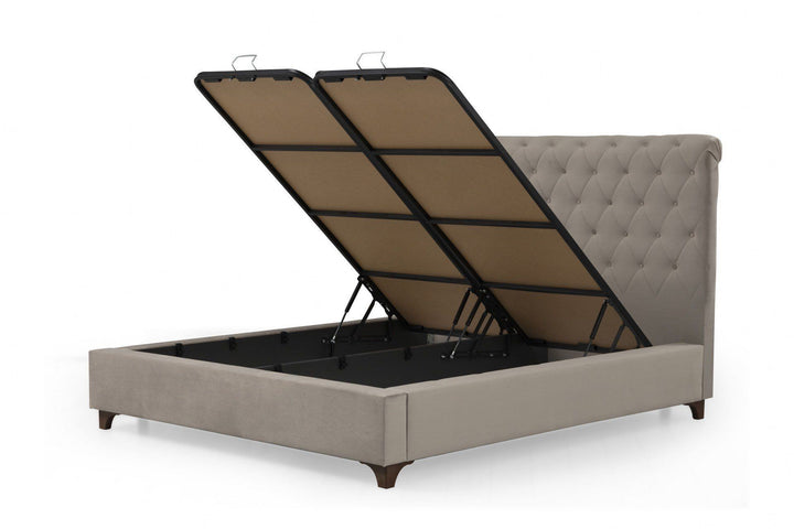 Base de lit double et tête de lit Deluxe 150 x 200 - Beige
