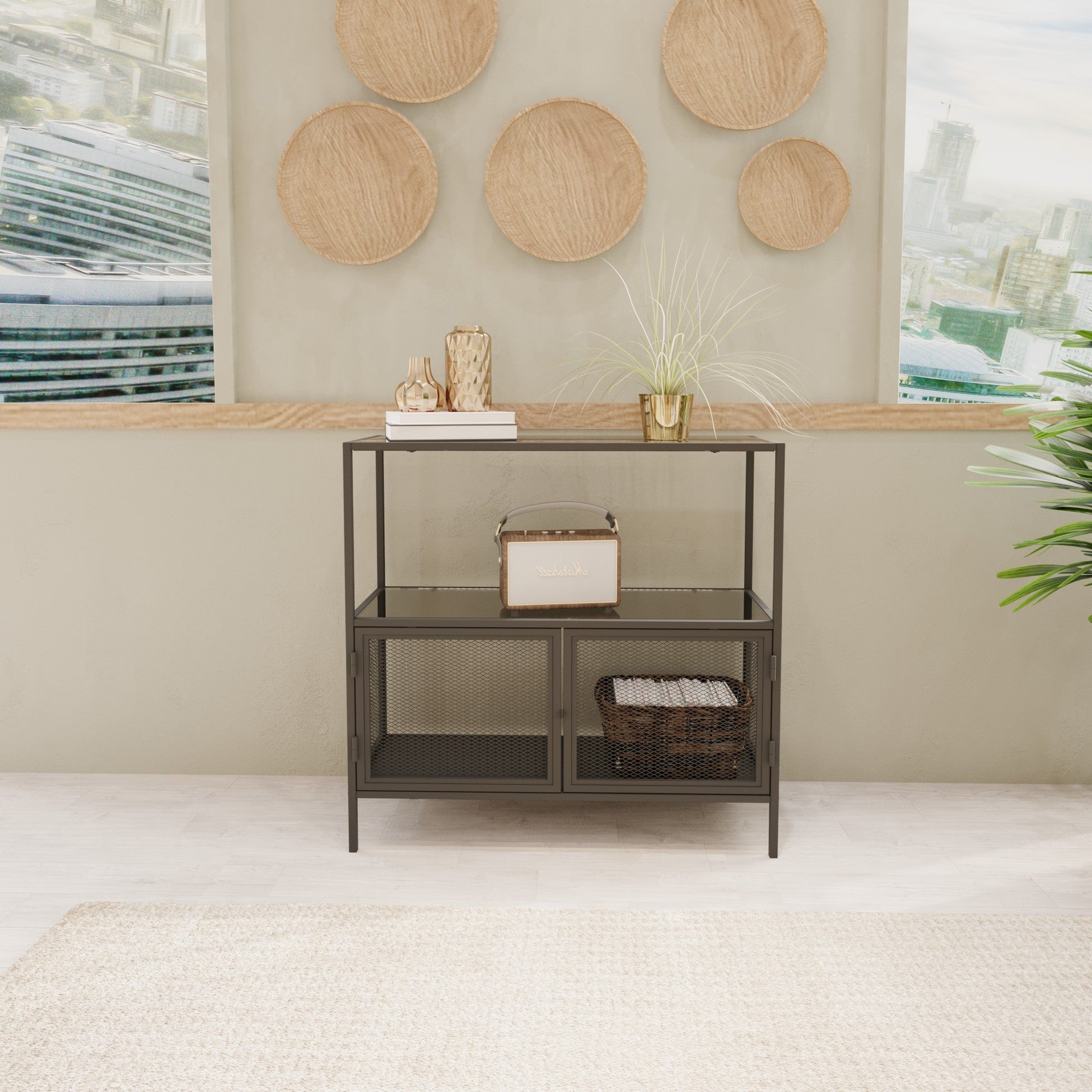 Console Tatu - Black, Smoked Glass