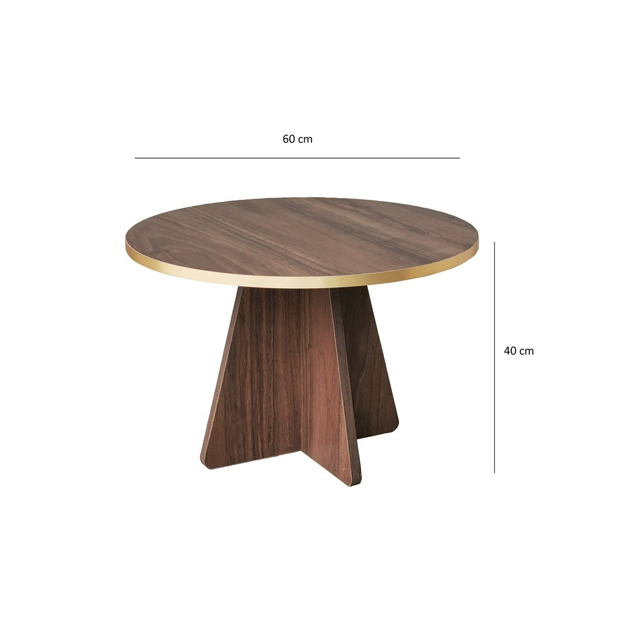 Table basse Mushroom - Gold, Walnut v2