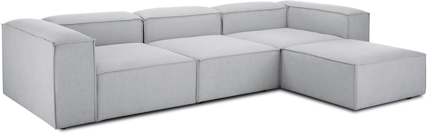 Canapé modulable 4 places en Lin avec pouf Frid