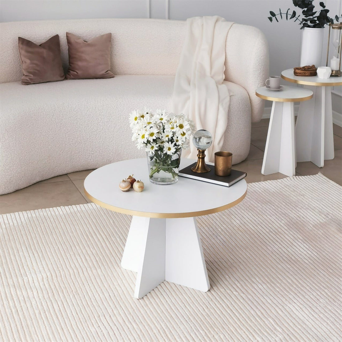 Table basse Mushroom - Gold, White v2