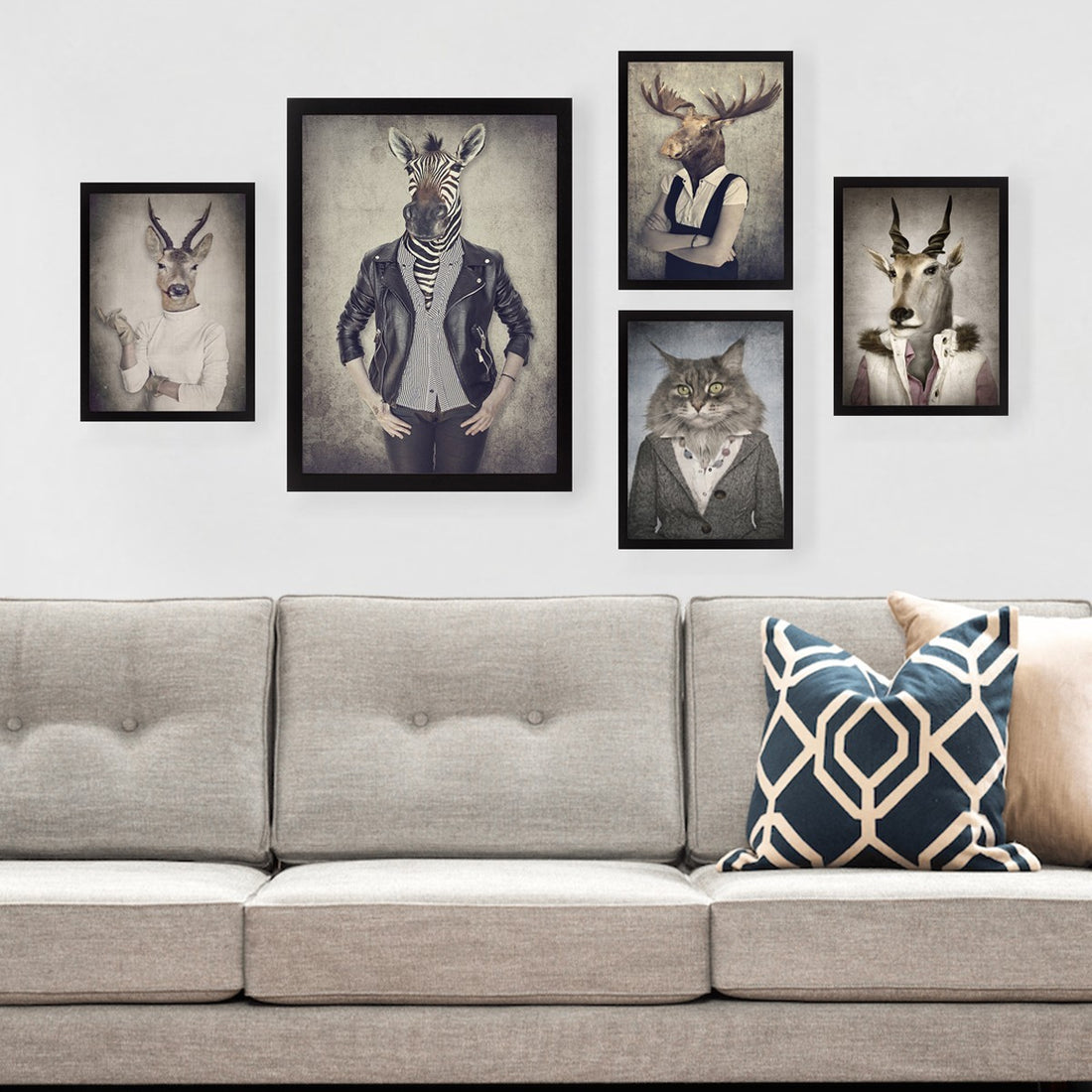 Peinture mdf encadrée décorative (5 pièces) SET_055