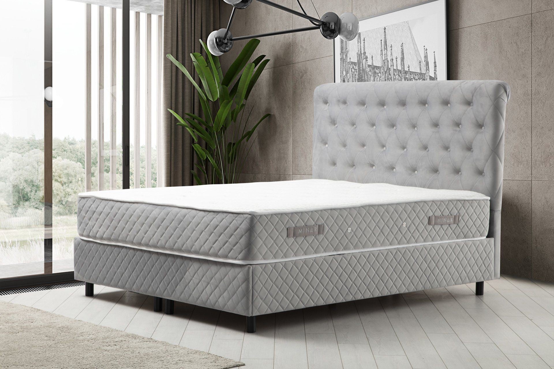 Base de lit unique et tête de lit Sonata 90 x 190 - Grey