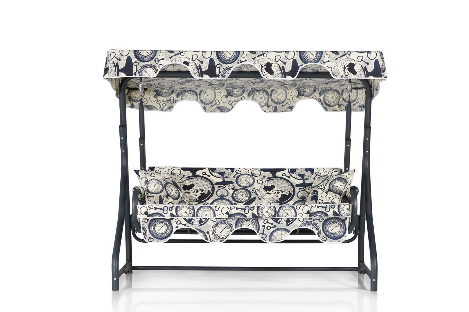 Chaise swing triple jardin Ruta 4 - Black, Cream