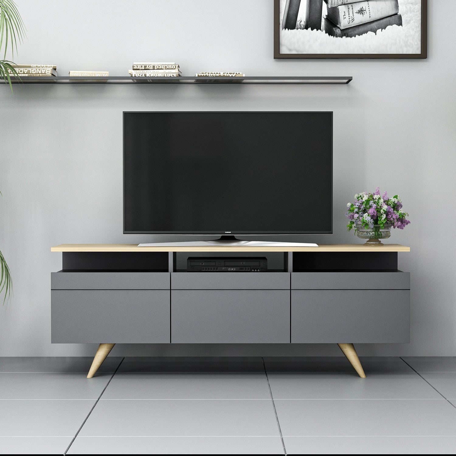Meuble TV Berlin 150 - Anthracite