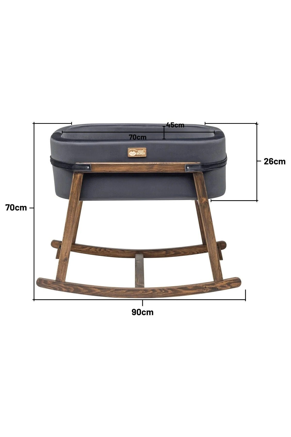 Nacique Berceau en noyer 70x45