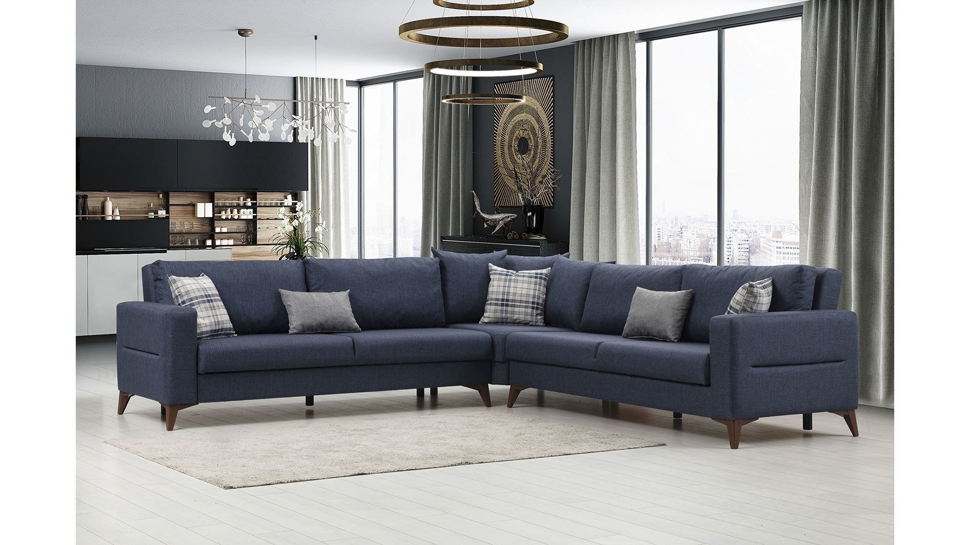 Canapé d'angle Kristal 3+Corner+3 - Anthracite