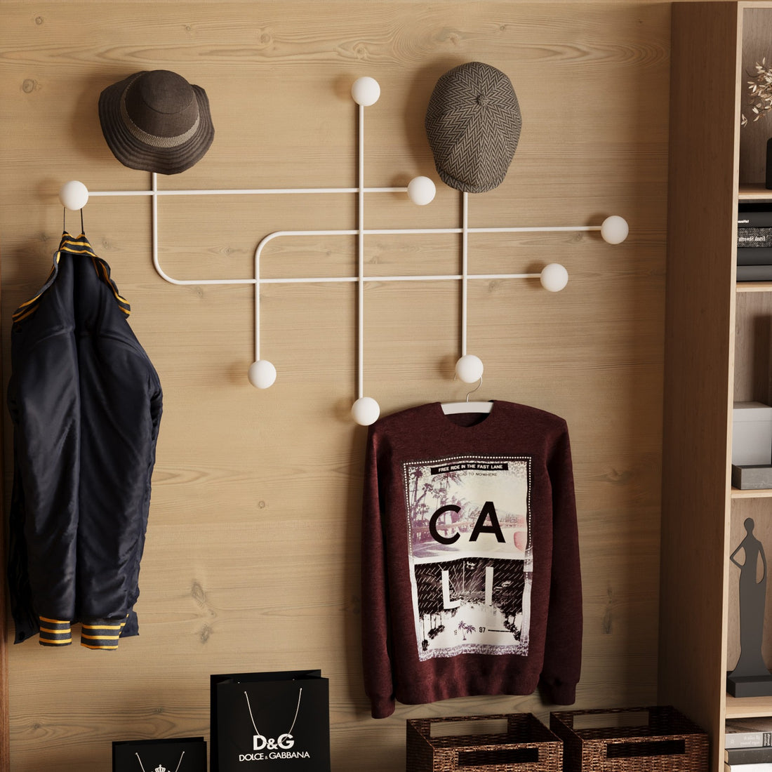 Crochet mural en métal Samara-B