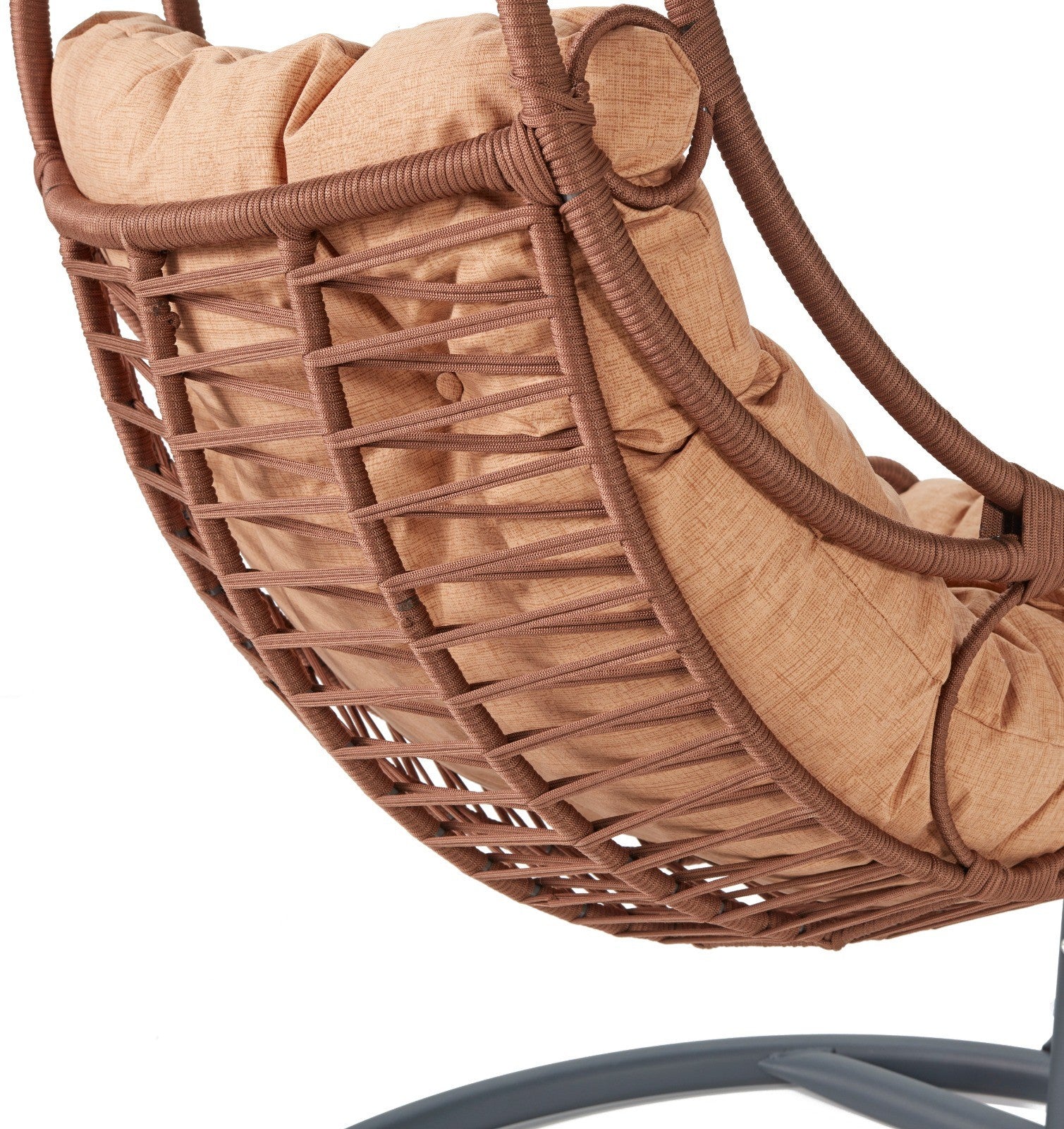 Chaise de balançoire unique de jardin Florya - Camel, Black