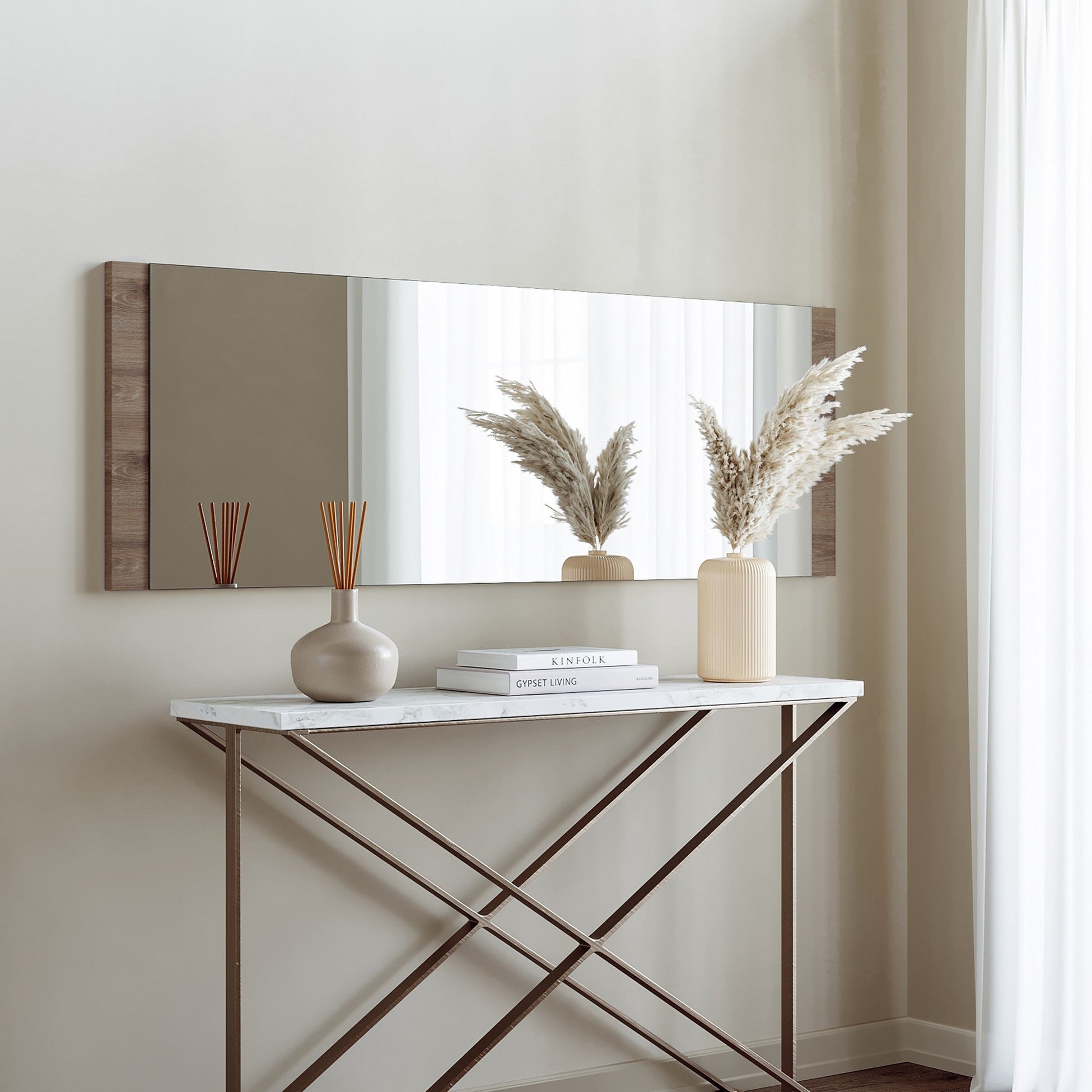 Miroir Boy Aynası Dekoratif Basic Ceviz 40x120