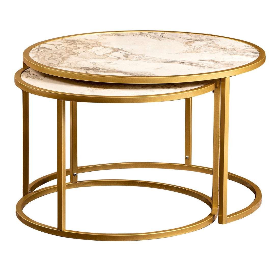 Table gigogne (2 pièces) Tambur - Gold