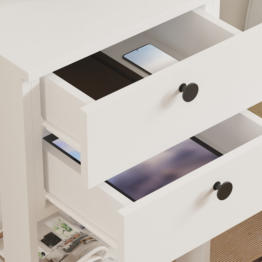 La table de nuit Ruzisa - White v2