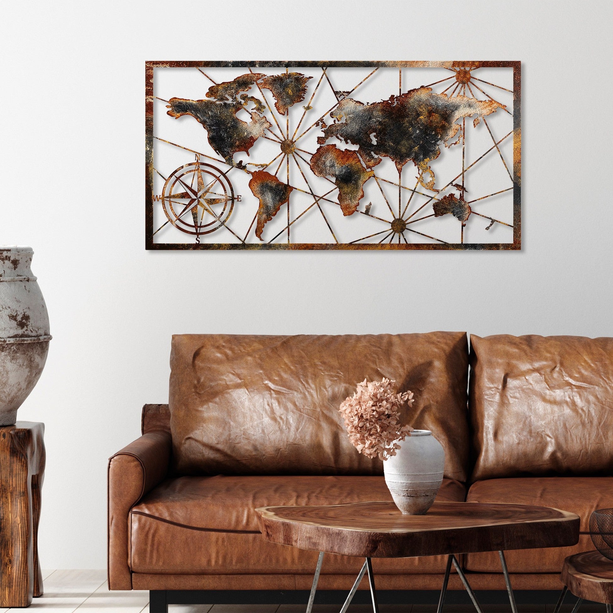 Accessoire mural en métal décoratif World Map Large - 3