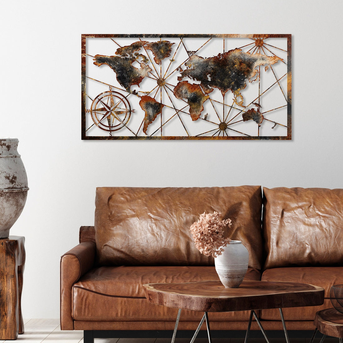 Accessoire mural en métal décoratif World Map Large - 3