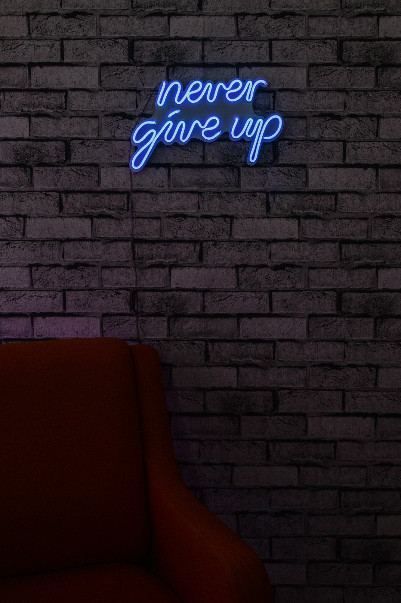 Éclairage LED en plastique décoratif Never Give Up - Blue
