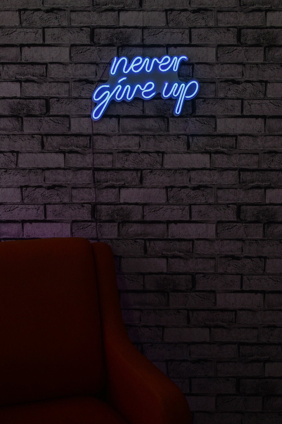 Éclairage LED en plastique décoratif Never Give Up - Blue