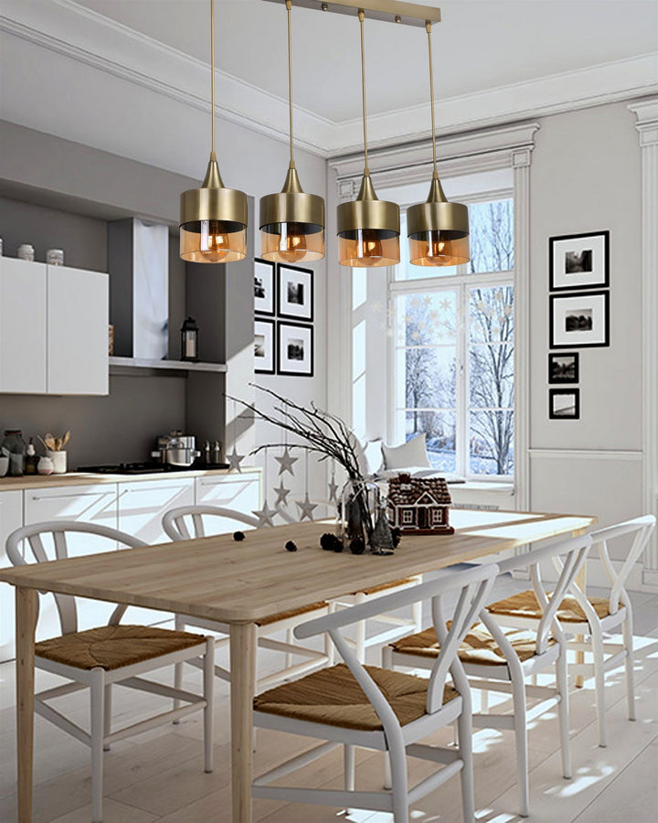 Lustre Sahra Lampe à Suspension en Rangée de 4 Pièces Antique