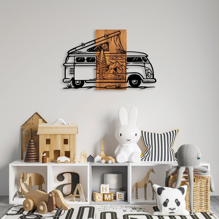 Accessoire mural en bois décoratif Caravan Holiday - 379