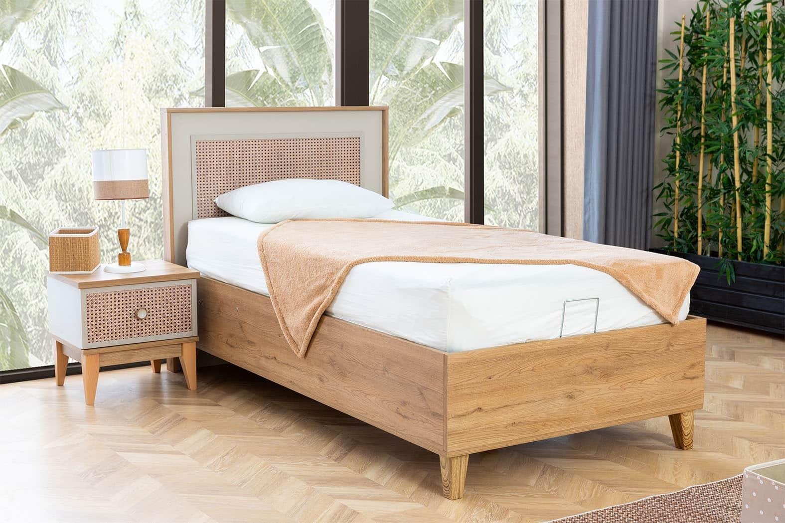 Natura avec sommier lit (100*200)