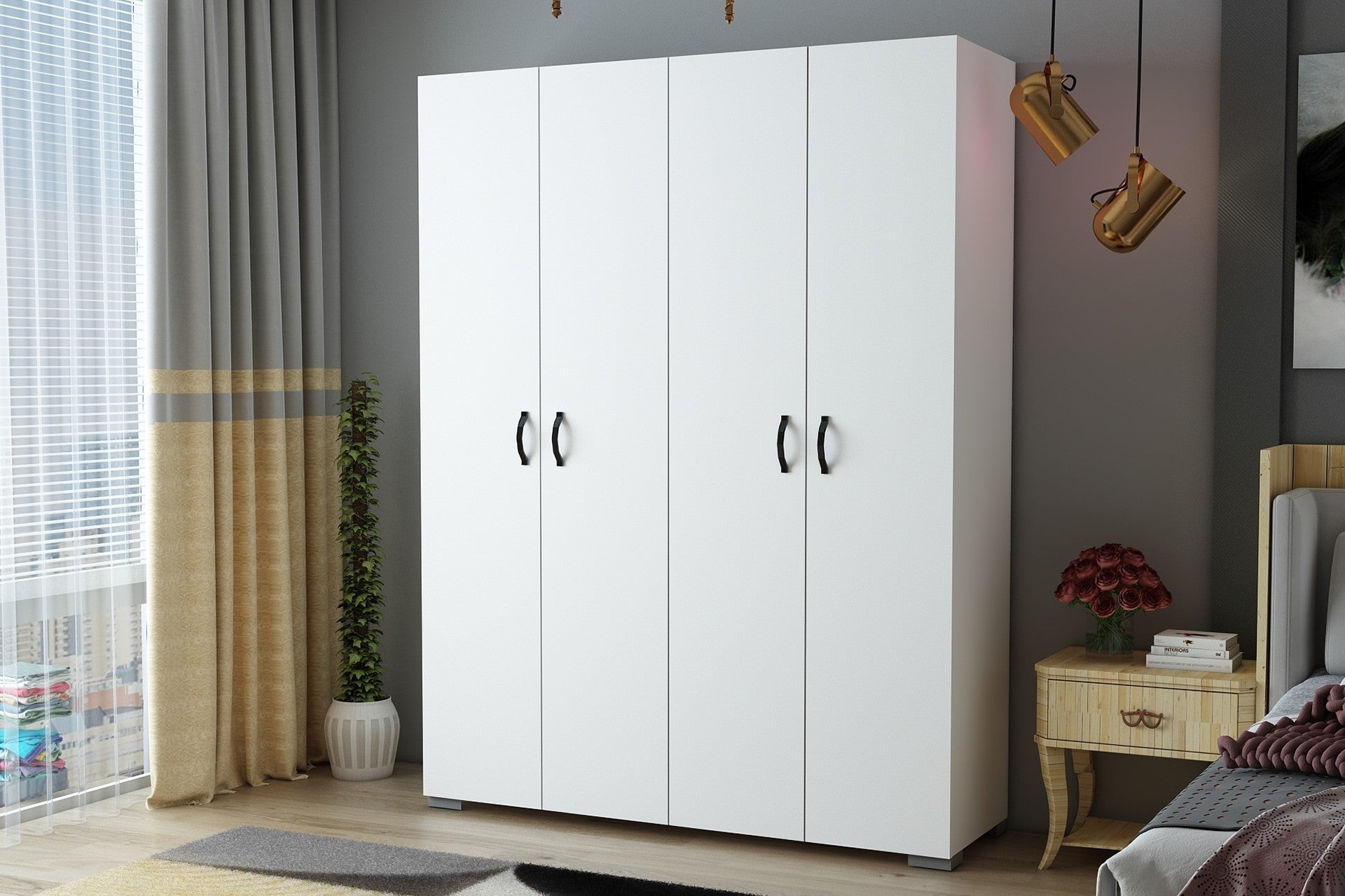 Armoire Feraye 4 Kapakli - White