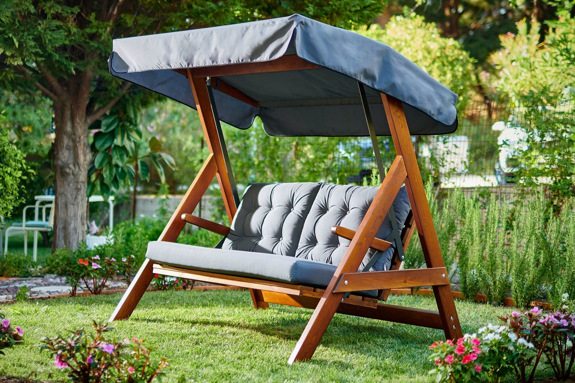 Chaise swing triple jardin Helen 2000 - Anthracite