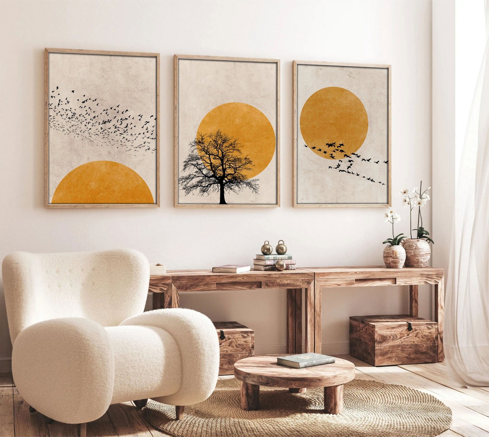 Peinture MDF encadrée décorative (3 pièces) Huhu147 - 30 x 40