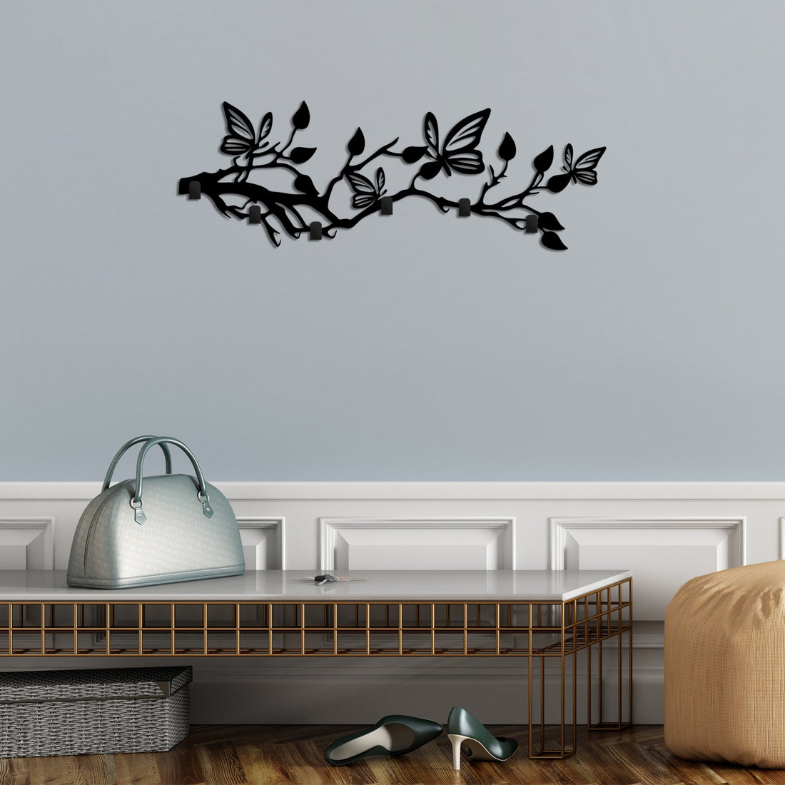 Crochet mural en métal Butterfly World