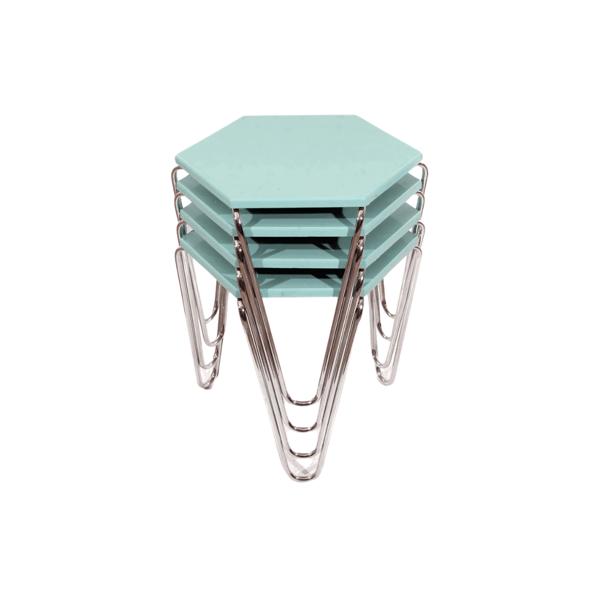 Piramit Table Gigognes Bleu Cyan