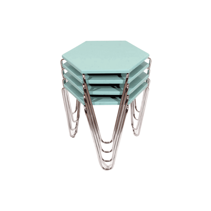 Piramit Table Gigognes Bleu Cyan