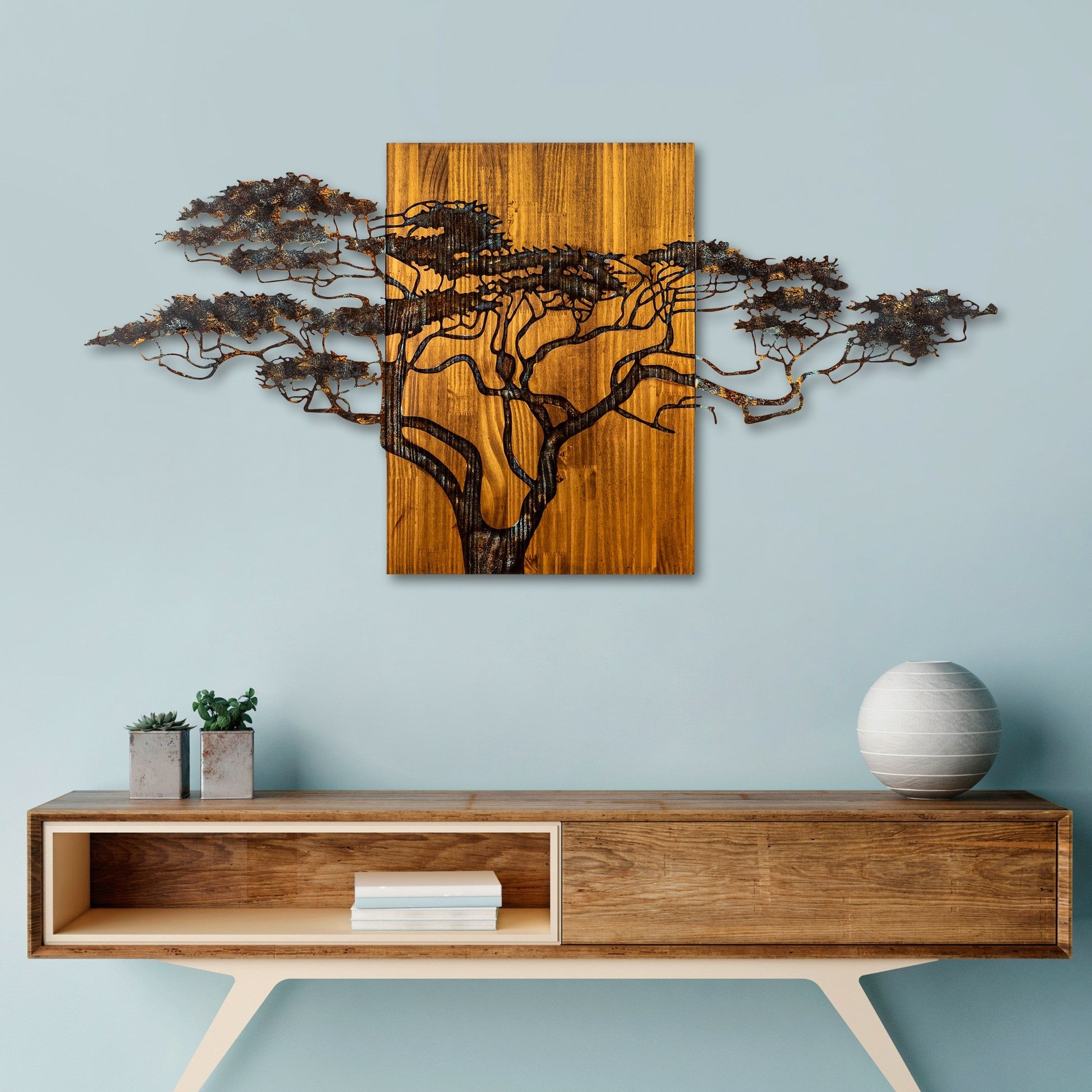 Accessoire mural en bois décoratif Acacia Tree - 329-A