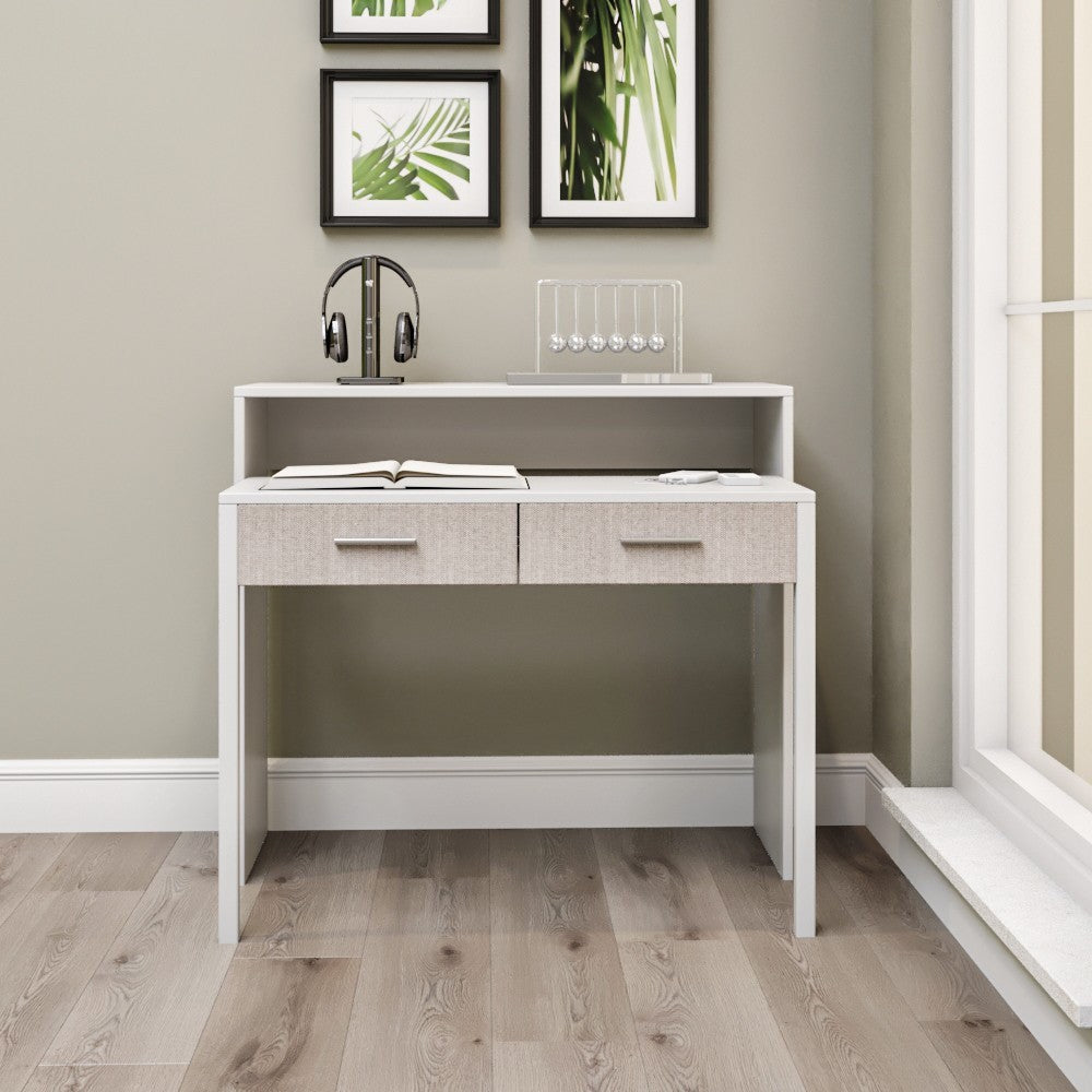 Bureau d'étude pour la créativité | Epaisseur 18mm | 99x88x66 cm | Mélaminé | 2 tiroirs | Blanc