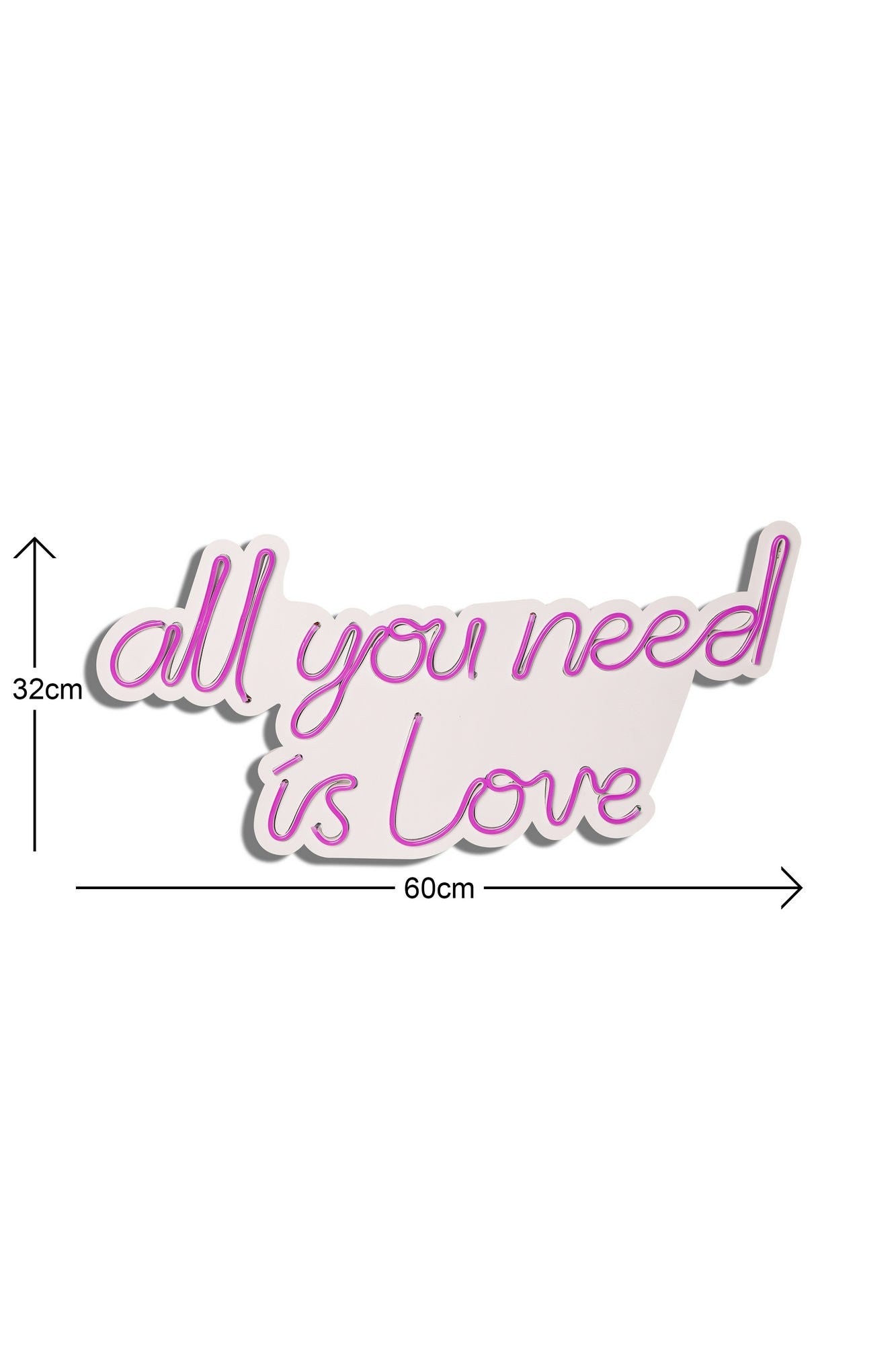 Éclairage LED en plastique décoratif All You Need is Love - Pink