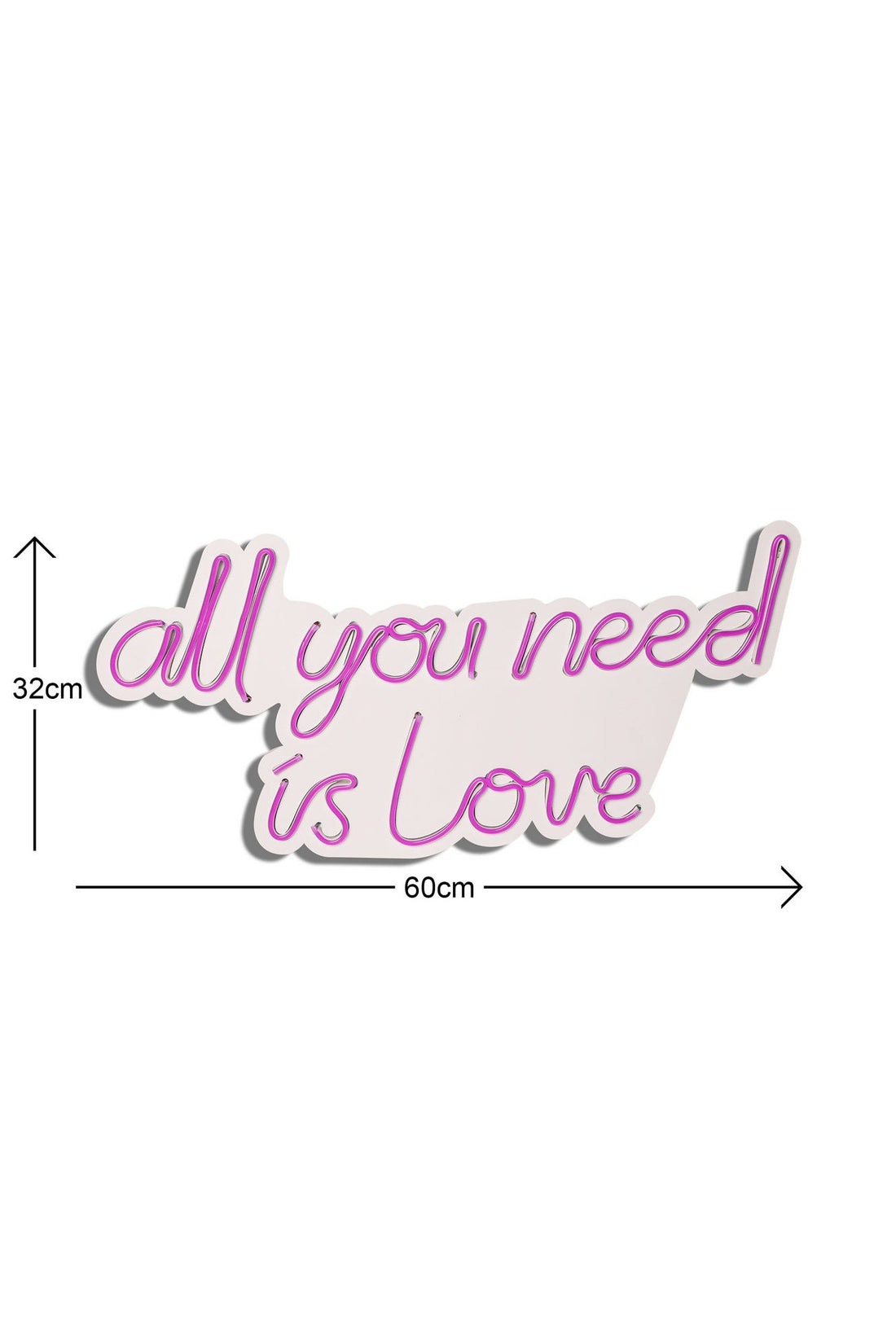 Éclairage LED en plastique décoratif All You Need is Love - Pink