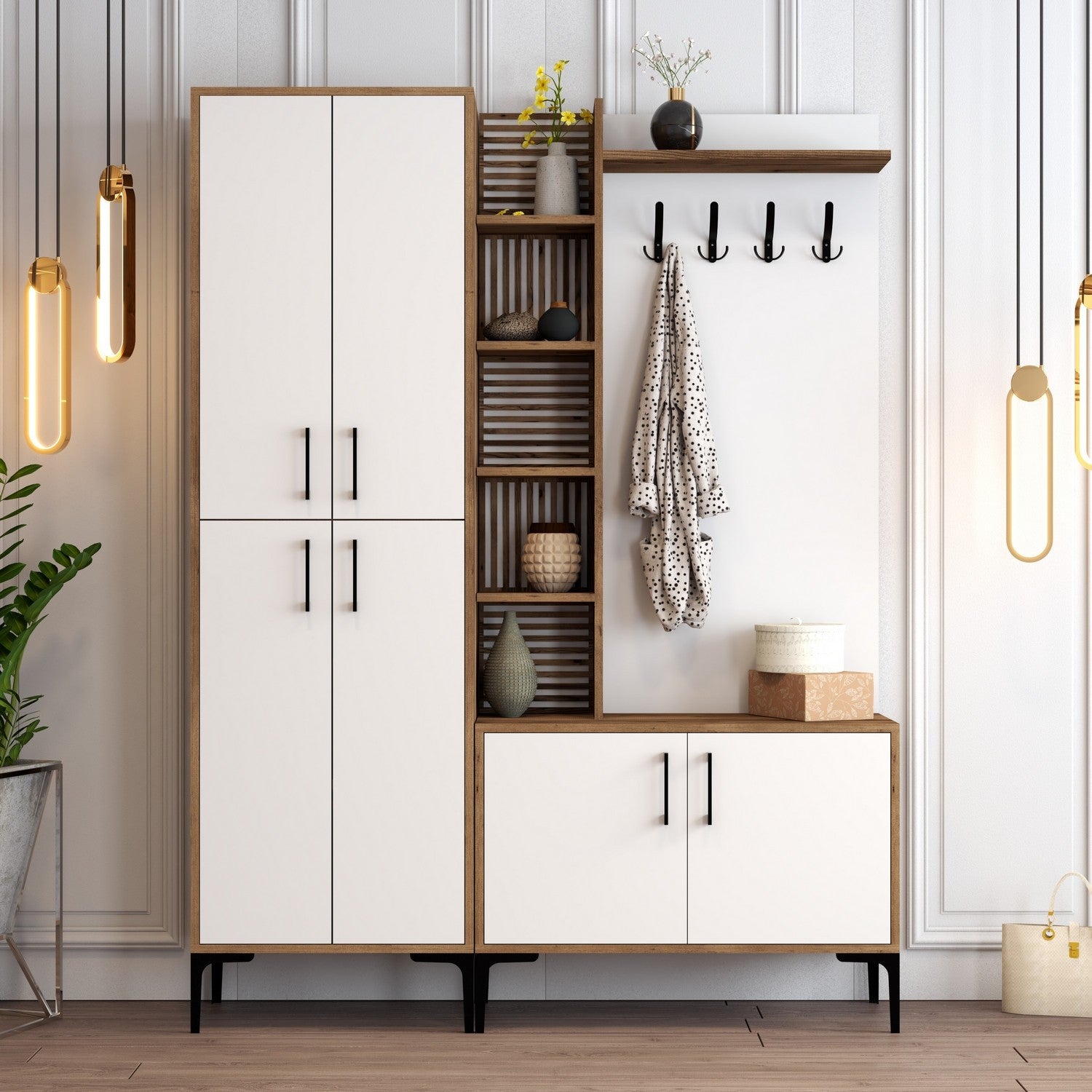 Support d'entrée Viyana DA - Walnut, White