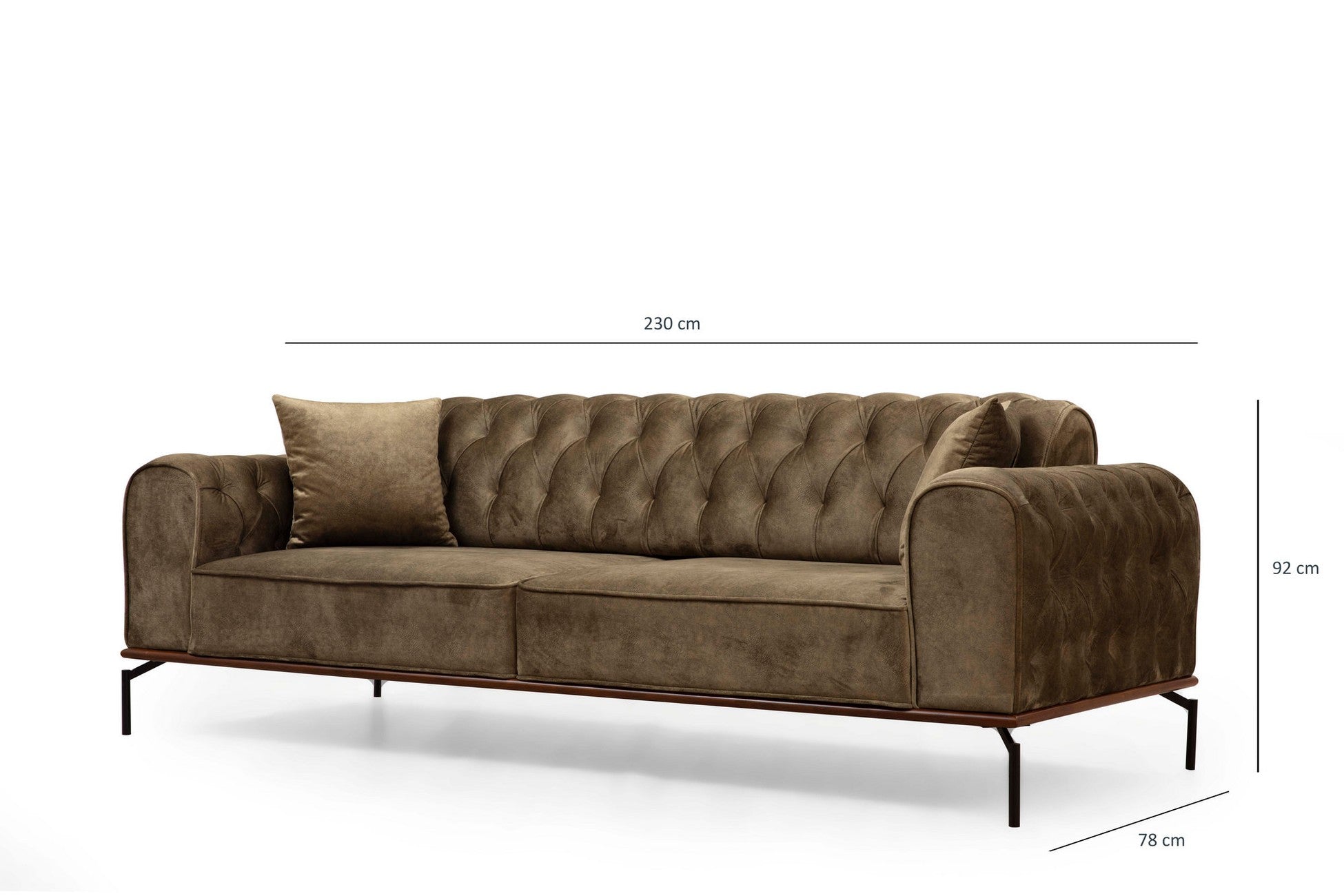 Canapé de 3 places Siesta With Capitone 3 Seater - Brownish Green