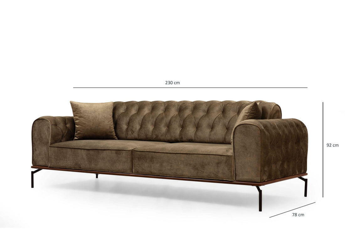 Canapé de 3 places Siesta With Capitone 3 Seater - Brownish Green